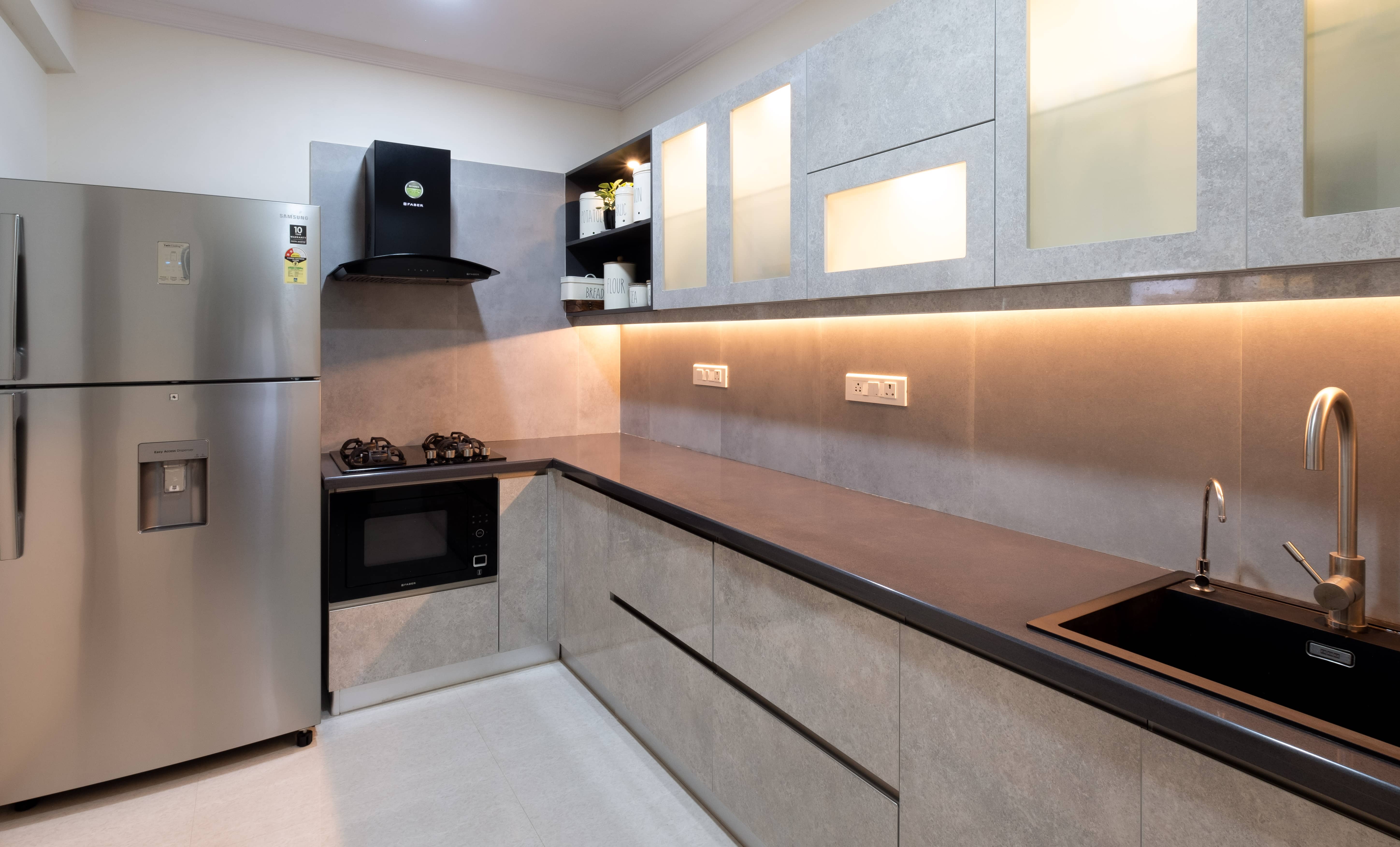 Marble-Finish Kitchen